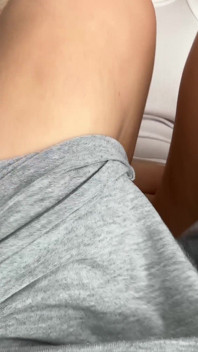 Wet My Grey Leggins - Orgasm Contractions - Fingering Through