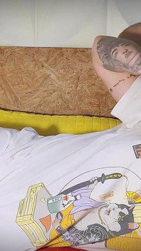 Tattooed Gothic Babe Blowjob and Handjob Tease with Triple Face Finish