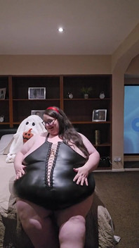 BBW Sexy Fat Black Leather Suit