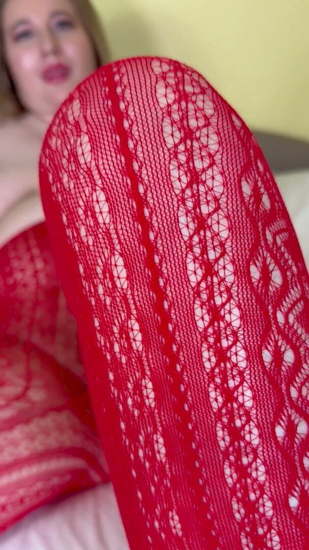 Sensual Lotuses: Red Pantyhose Showing