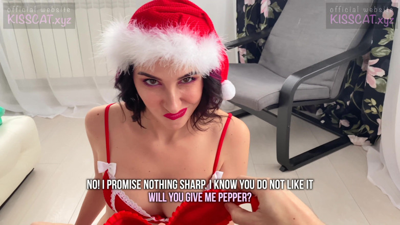 KissCat: Stepsister found stepmom's Xmas gift and fuck stepbrother to lose...