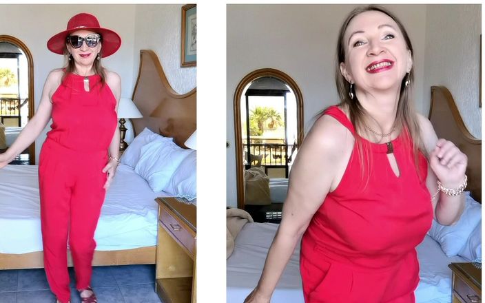 Maria Old: Hot Granny Teasing in Red