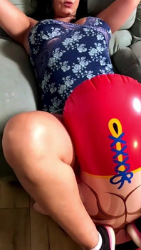 Inflatable Wrestler Cum Play. Dirty Talk, Doggy and Cum Licking