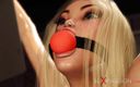 3dxpassion: Сексуальну молоду блондинку в наручниках жорстко трахає хардкорна м&amp;#039;язиста жінка зі страпоном