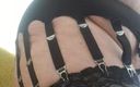UK Joolz: Next outfit for today...Pvc dress, black stockings, 14 strap suspenders and...