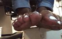 Baby Soles: Look at my ebony feet with white nail polish