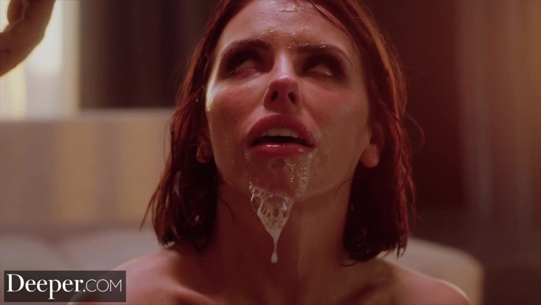Deeper: Deeper. Filthy Adriana furiously drains 8 cocks for reward