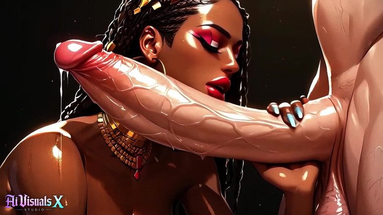 AI Visuals X: Beautiful Ebony Babes with Bwc - Interracial Fantasy Edit (ai Generated)