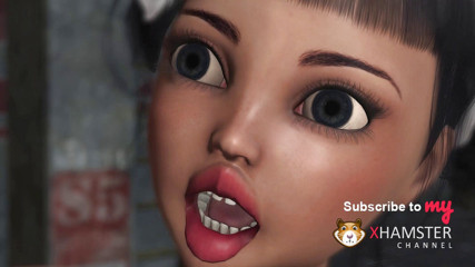 3dxpassion: Ass fuck. Virgin college girl and a big monster in...