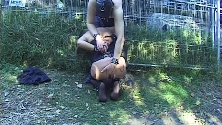 THAGSON ONLY: Mature Leather MILF Sucks Cock Then Bends Over