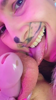 Chastity Cock and Balls Licking - POV