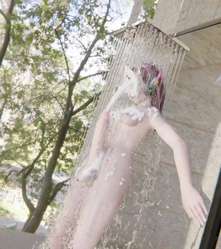 Velvixian3Futanari: Dva baño corrida sin sonido, futa shemale