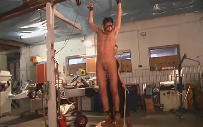 Male Dom - Spanking - BDSM: Suspended Male Gets His Balls Beaten