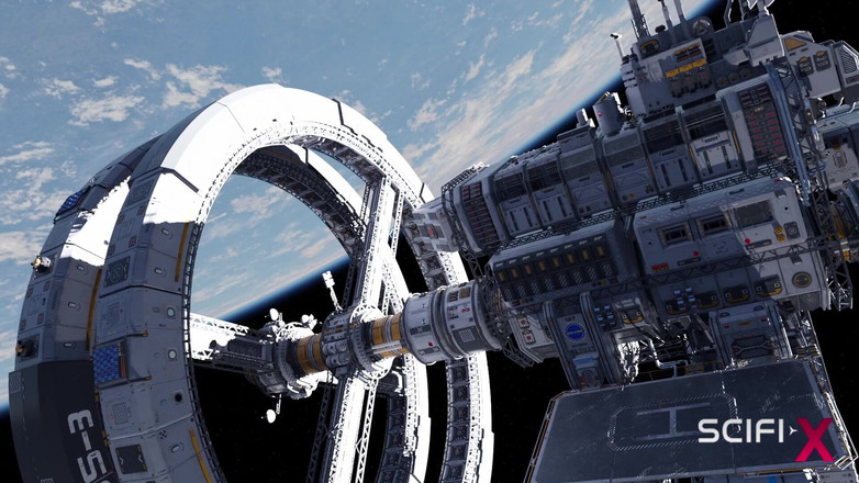 SciFi-X: Nexus 3 Orbit Meta. 3D animace na vesmírné stanici se sexy blondýnkou