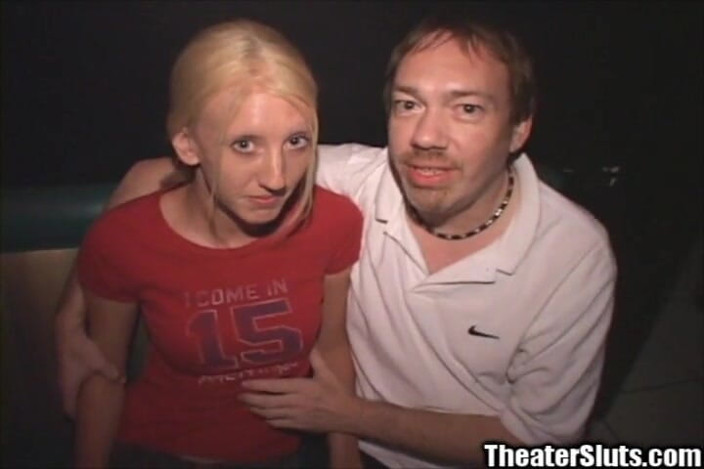 Theater Sluts: Skinny Minny Swallowing Tiny Tits Blonde Bitch Black Cock Gangbang...