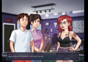 Dirty GamesXxX: Summertime saga: girl is making a tattoo on her ass...