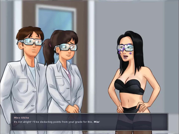 Cartoon Play: Summertime saga part 216 - sexy science teacher in lingerie