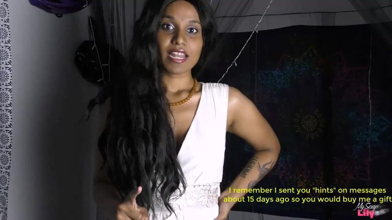 Sexy Lily: Dark skin Indian girl Lily a naughty pornstar striptease masturbation (Indian...