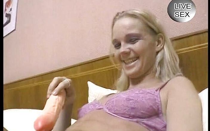 Horny Two really wet MILFs: Blonde slut gets pussy dildoed and shaved by camera guy