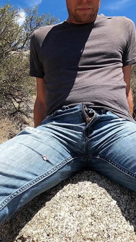Cum on a Wet Jeans Hike with Me