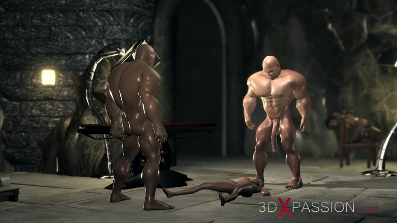 3dxpassion: 흑형 던전에 잔혹한 괴물에게 따먹히는 영