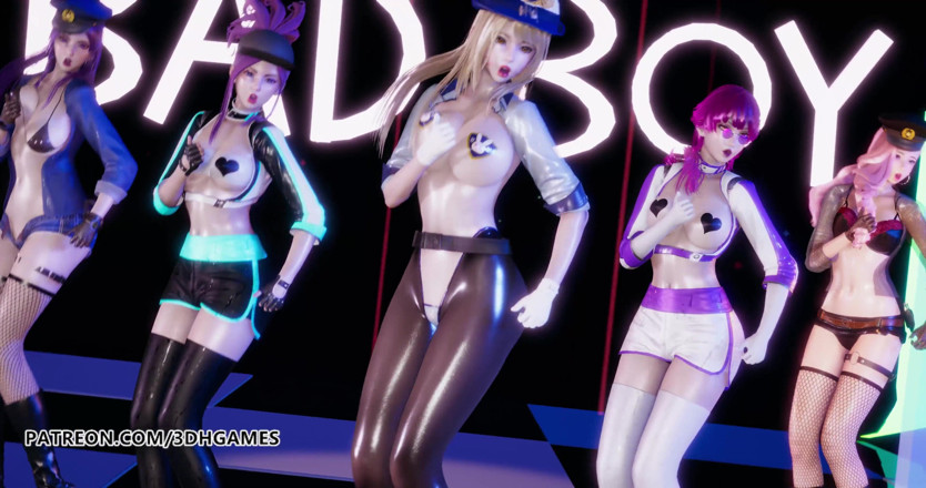 3D-Hentai Games: Red Velvet - Bad boy strip dance, Ahri, Akali, Kaisa, Evelynn,...