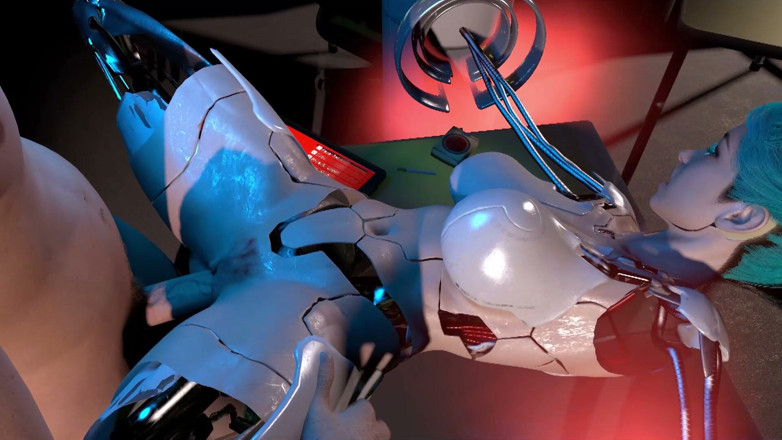 Wraith ward: Testarea pizda unei fete robot sexual pe jumătate asamblate