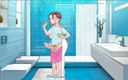 Cartoon Play: Sexnote bölüm 16 - ateşli orta yaşlı seksi kadın duşta mastürbasyon yapıyor