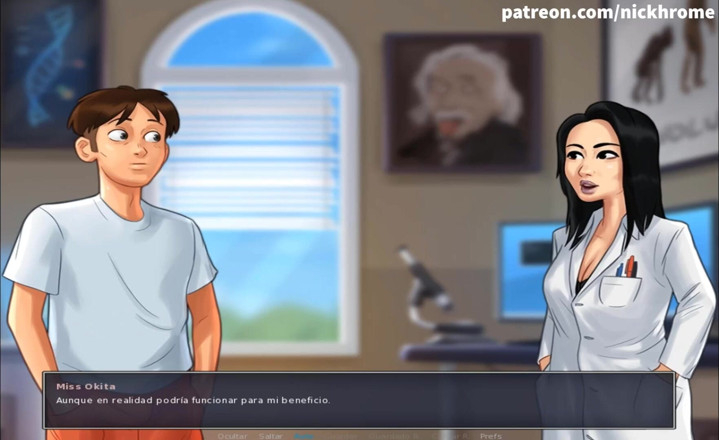Cartoon Universal: Summertime saga part 156 - Asian teacher check my big cock ( Spanish...