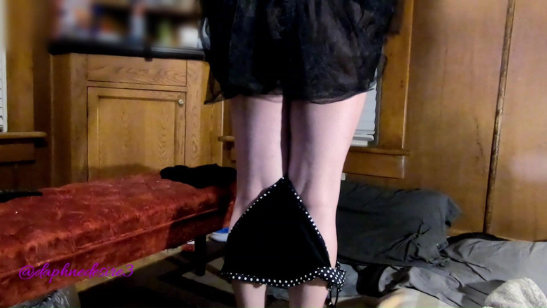 Daphne Desire: Daphne Teasing You with Her Panties in a Skirt