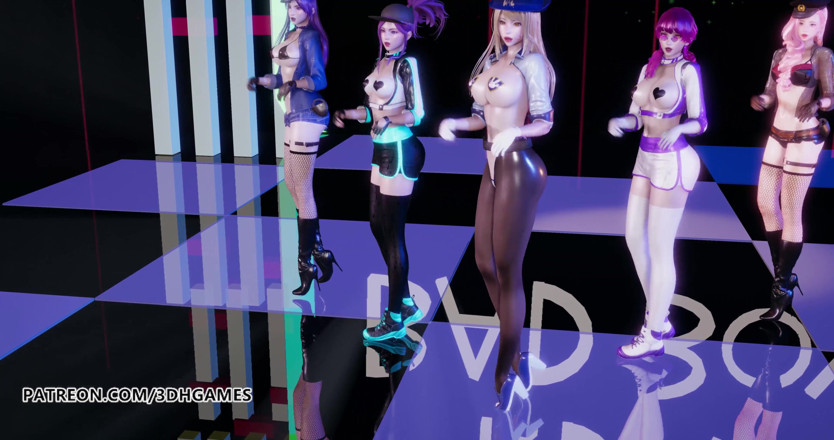 3D-Hentai Games: Red Velvet - Bad Boy Strip dance, Ahri, Akali, Kaisa, Evelynn,...
