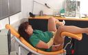 Rubber &amp; Clinic Studio - 1ATOYS: Masturbation with speculum on the gynchair