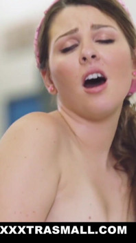 Cute curvy teen fucked in a laundromat