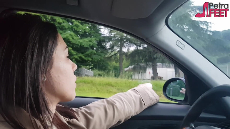 Smokin Fetish: Petra loves to smoke ciggaretes in her car