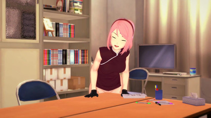 H3DC: Hentai sakura 3d masturbasi di pinggir meja