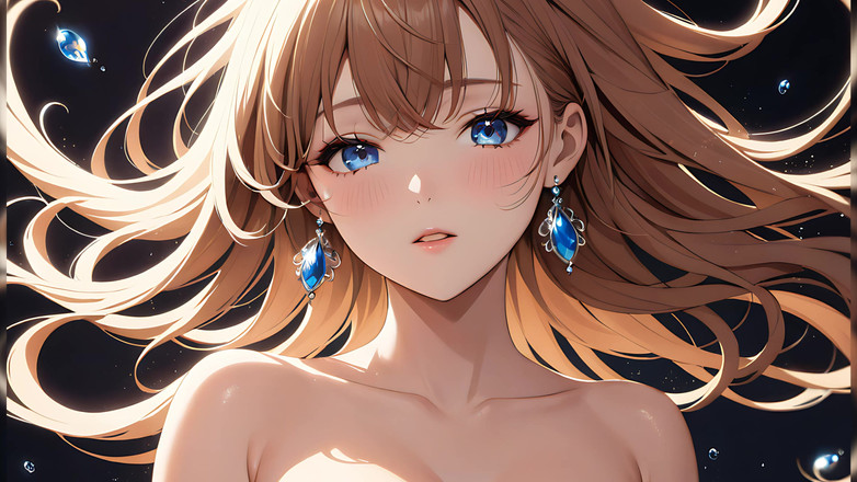 LustRender: Weightless serenity - gadis ai lagi asik muasin memeknya sambil mengapung...