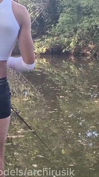 A Young Handsome Slut Takes an Older Man's Load in a Car on the Riverbank.