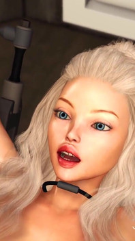 3d sexy dickgirl scopa duro una giovane bionda calda in restrizioni nel laboratorio di fantascienza