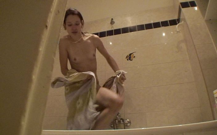 Slutty Teenies: Sexy brunette teen is taking a shower