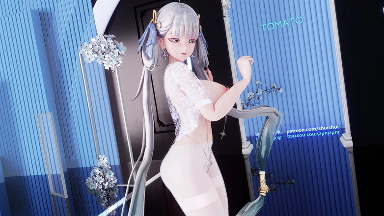 MikuMotion: [mmd]今汐shake It 白丝乳链双马尾