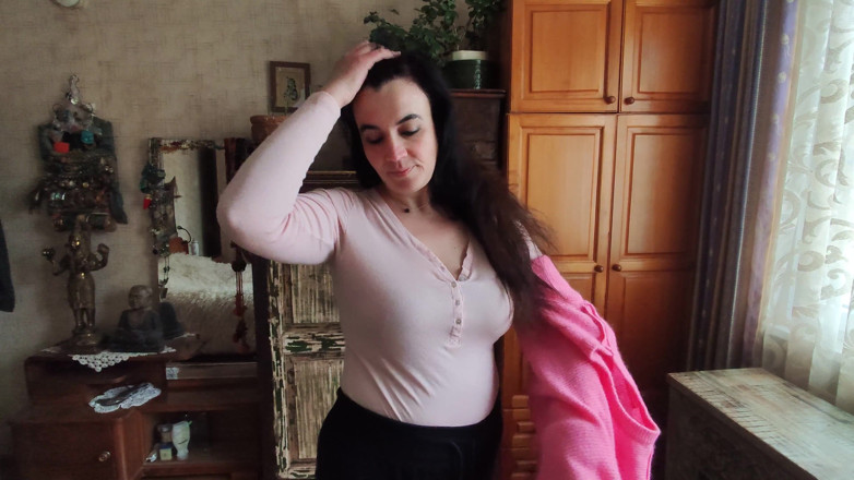 Hairy Homemade Amateur Orgasms: Undress My Clothes, Revealing My Hairy Pussy and Saggy Tits, 43yo...