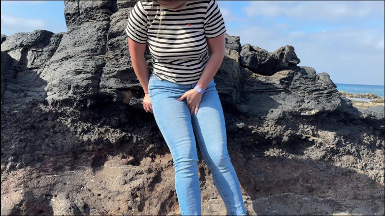 Emma Voyeur: Another Beach Accident - Wet Jeans by the Shoreline