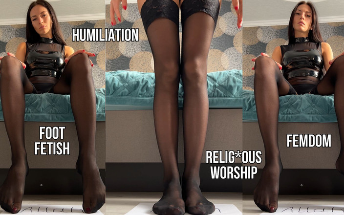Princess Monica: Godinaanbidding, femdom, vernedering, voetfetisjkousen pov
