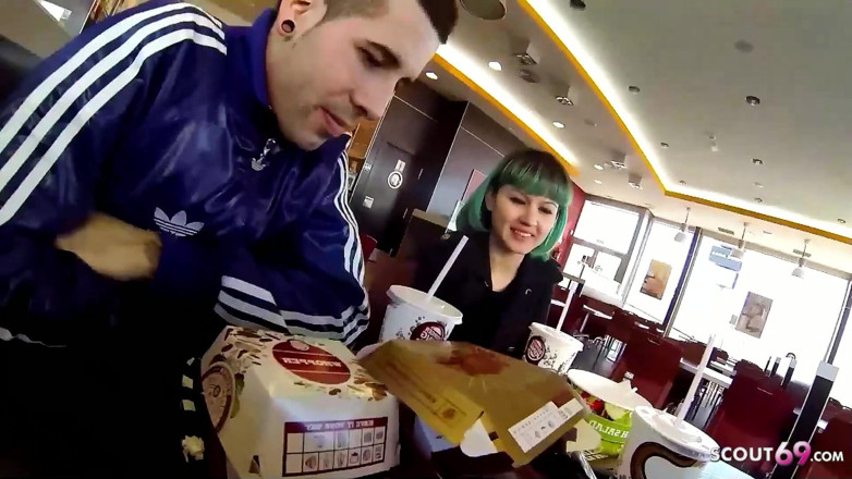 Full porn collection: Horny teen Eris approached at the diner and taken home...