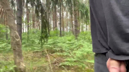 Apomit: Young boy flashing, spanking ass and masturbating in forest