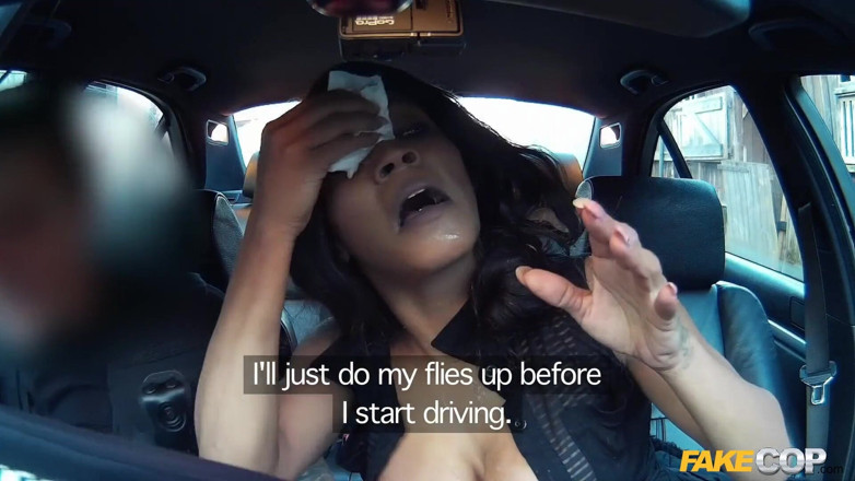 Fake Cop: Inside Girl: Waitress Gets a Cops Helmet in Her Black...