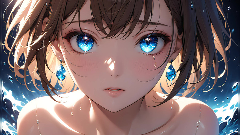 LustRender: Éterické emoce - Ai Dívka se zářícími slzami v intimním detailu