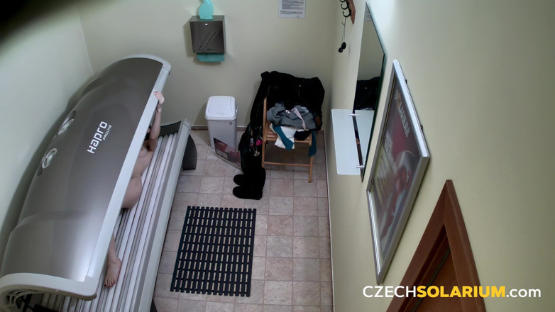 Czech Solarium: Czech Solarium 145 Blonde Teases Cameras in Solarium