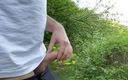 Robs Nudes: Blowing a load outside in the woods