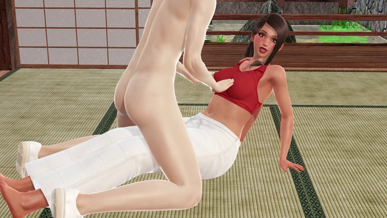 Joas22222: Trenérka Jamila v pokoji Tatami 3D Hentai - Masáž velkých koz, lízání...